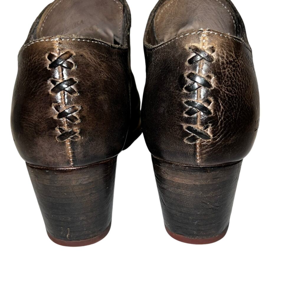 Bed Stu Helen Leather Heeled Ankle Bootie Shoes Dark Brown Point Toe Women 7.5 - Picture 5 of 16
